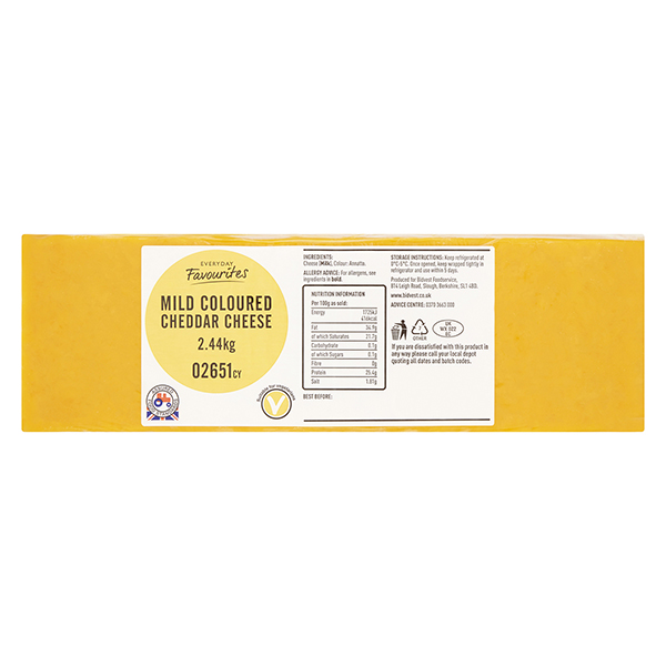 Mild Coloured Cheddar Block