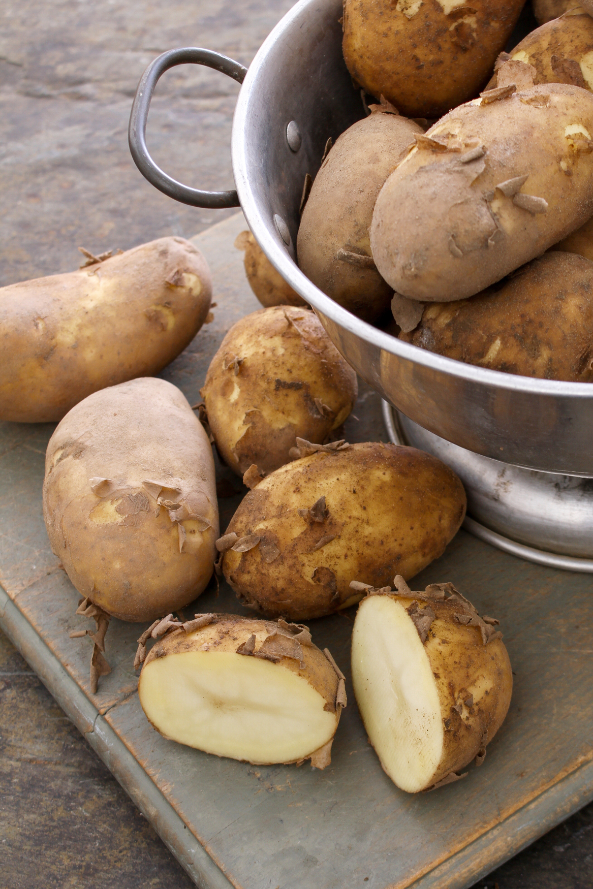 preparing fresh potatoes