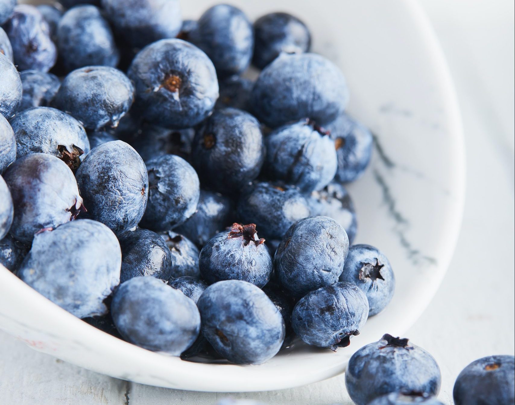 Blueberries in a dish