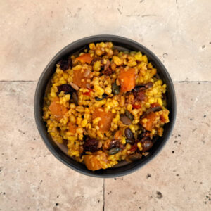Spiced grains with roasted butternut