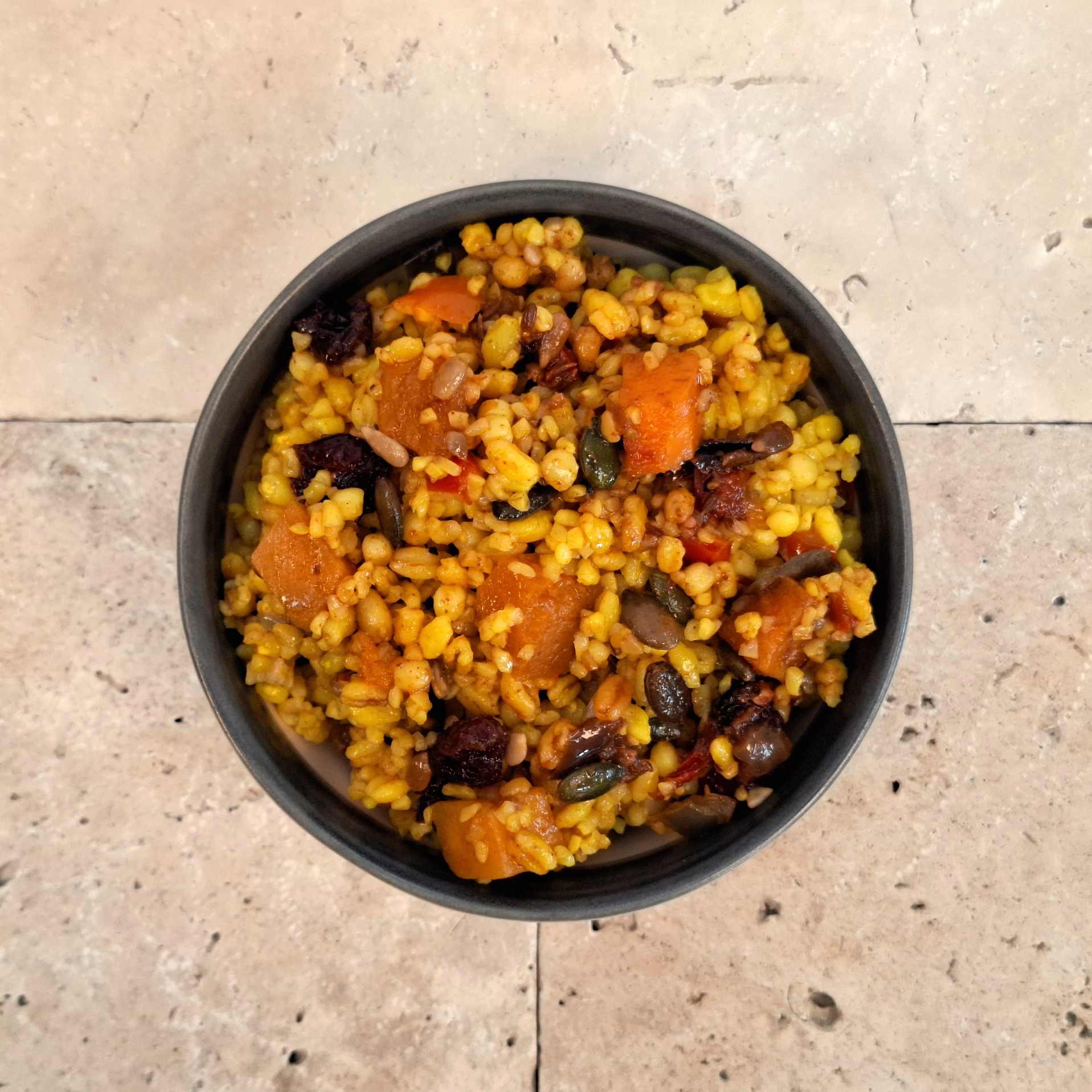 Spiced grains with roasted butternut